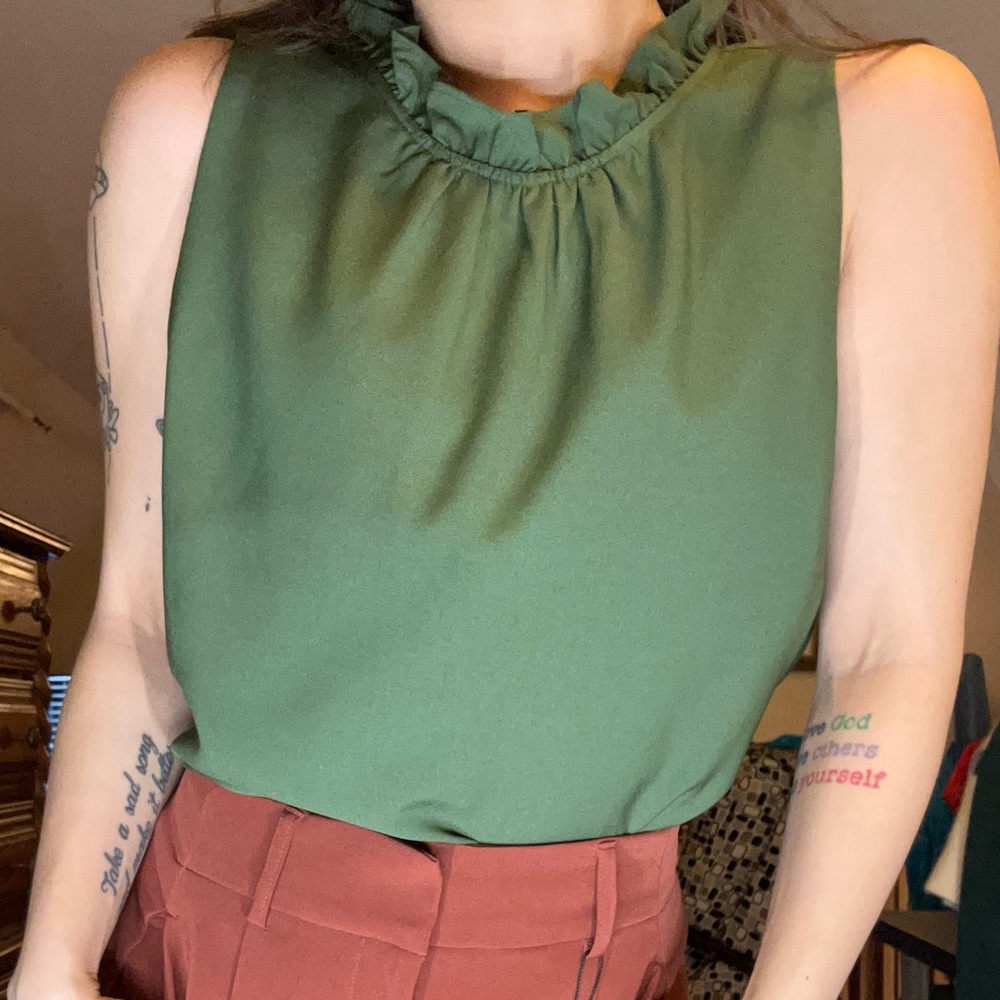Green J. Crew Sleeveless Blouse